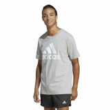 Men’s Short Sleeve T-Shirt Adidas Essentials Single Big Logo Grey Light grey