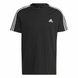 Men’s Short Sleeve T-Shirt Adidas Essentials Single 3 Bandas Black