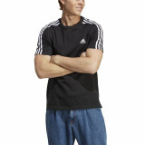 Men’s Short Sleeve T-Shirt Adidas Essentials Single 3 Bandas Black