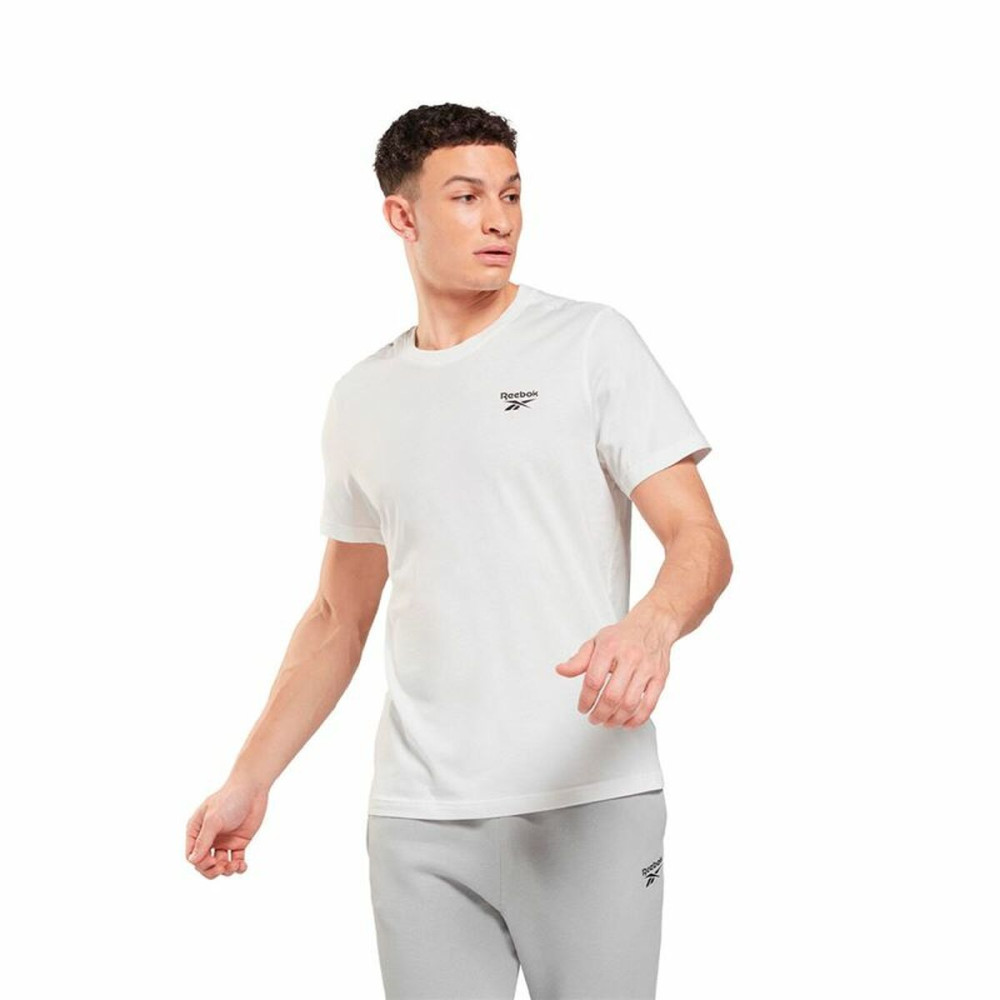Men’s Short Sleeve T-Shirt Reebok Identity Left Chest Logo White