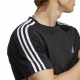 Men’s Short Sleeve T-Shirt Adidas Essentials Single 3 Bandas Black