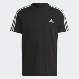 Men’s Short Sleeve T-Shirt Adidas Essentials Single 3 Bandas Black