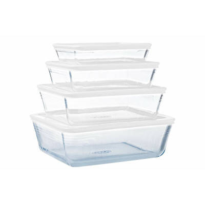 Food Preservation Container Pyrex White Transparent Rectangular 1,5 L