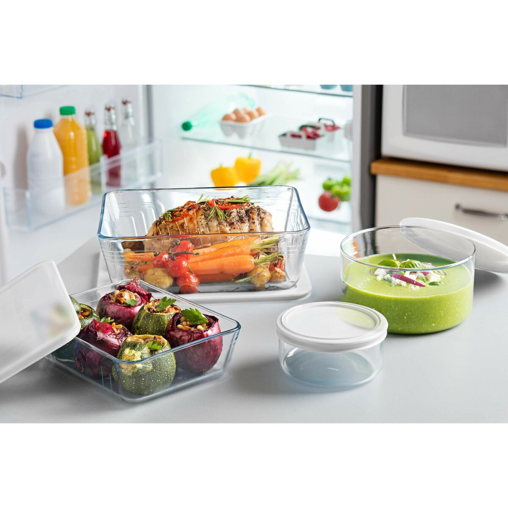 Food Preservation Container Pyrex White Transparent Rectangular 1,5 L