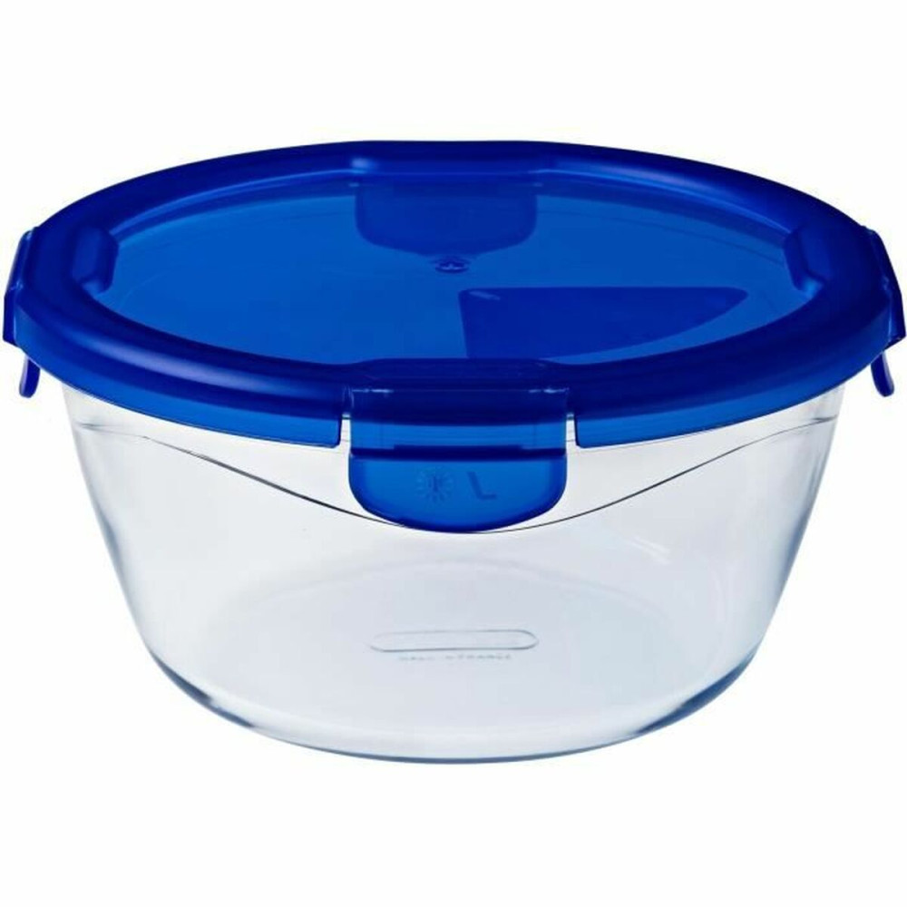 Food Preservation Container Pyrex Blue Transparent Circular 1,6 L (6 Pieces)