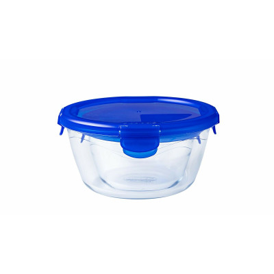 Food Preservation Container Pyrex Blue Transparent Circular 1,6 L (6 Pieces)