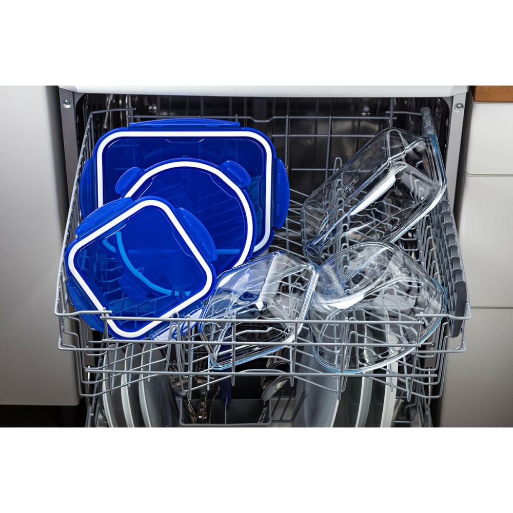 Food Preservation Container Pyrex Blue Transparent Circular 1,6 L (6 Pieces)