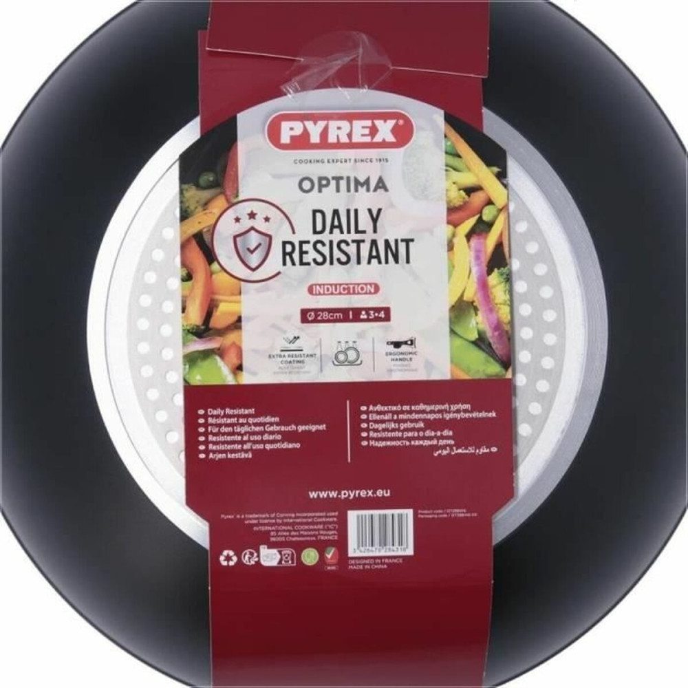 Wok Pan Pyrex Black Aluminium