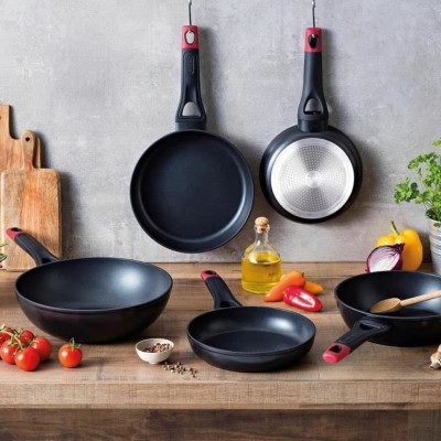 Wok Pan Pyrex Black Aluminium