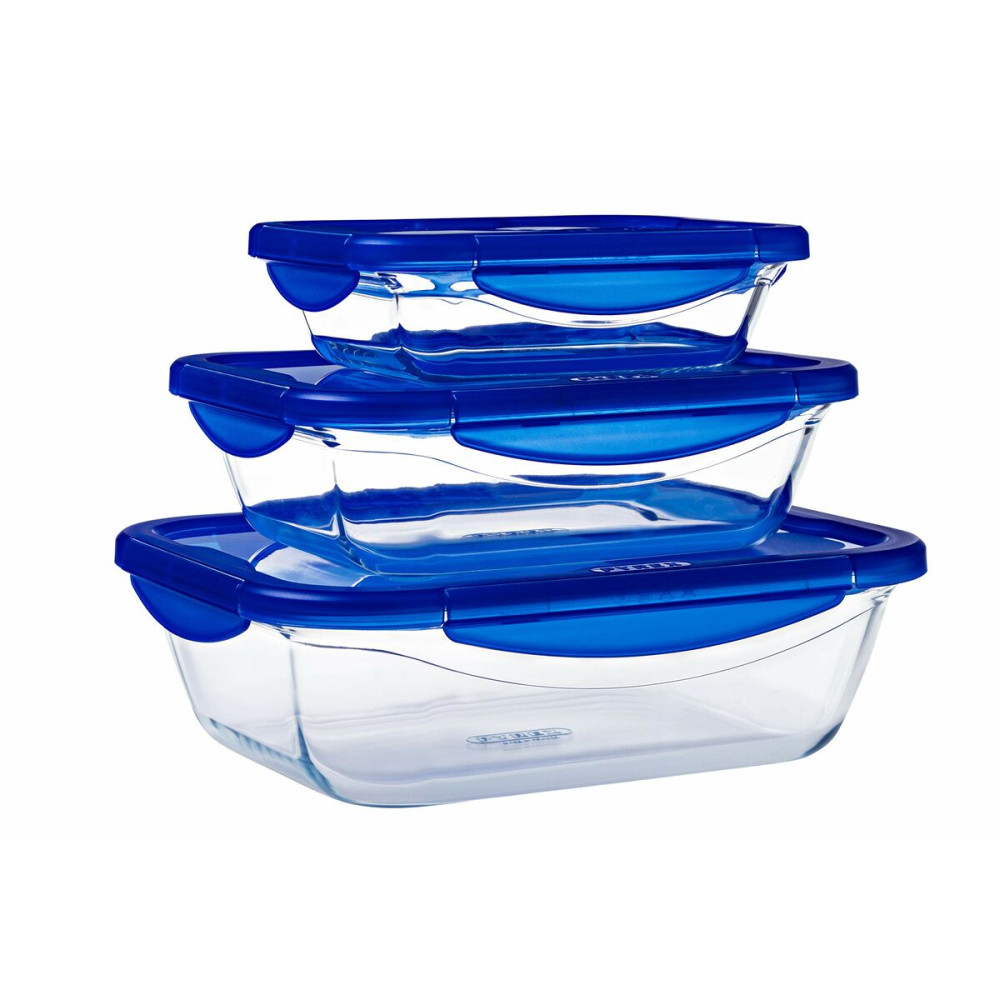 Food Preservation Container Pyrex Blue Transparent Rectangular 800 ml