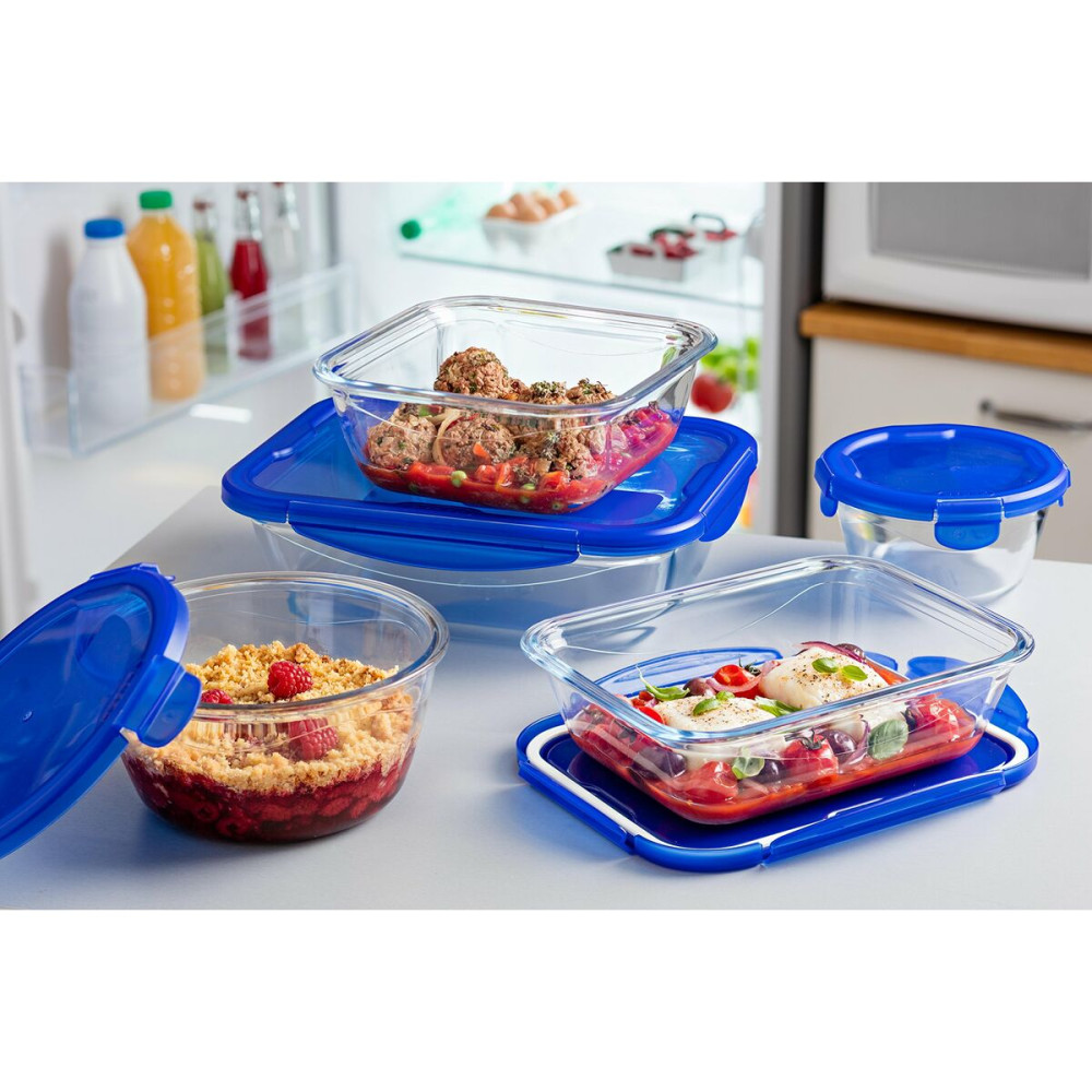 Food Preservation Container Pyrex Blue Transparent Rectangular 800 ml