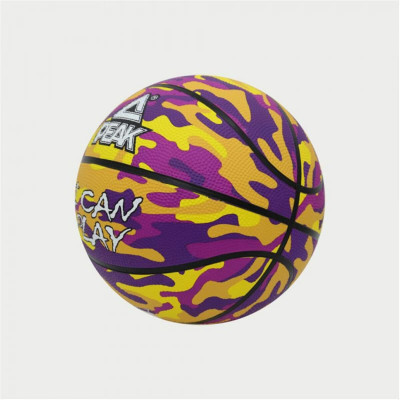 Basketball Ball Peak Peak Camo Ball Yellow Purple (Size 5)