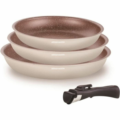 Set of Frying Pans Arthur Martin Beige Cream Aluminium 4 Pieces (3 Units)