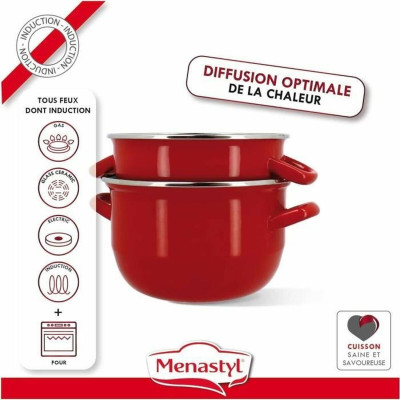 Pan Menastyl Black Glazed enamelled steel
