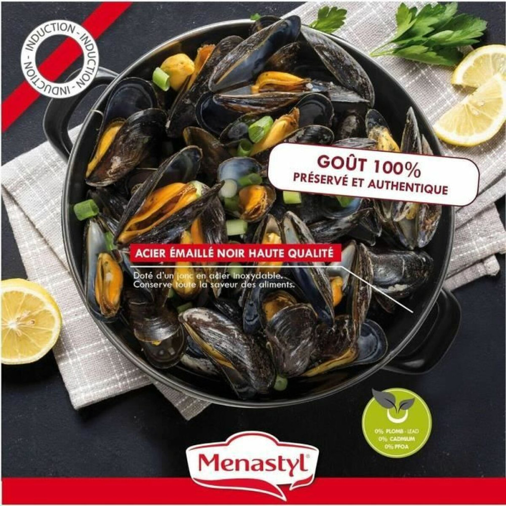 Pan Menastyl Black Glazed enamelled steel