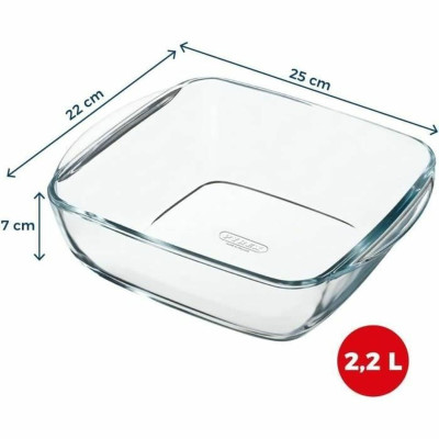 Oven Dish Pyrex Transparent Borosilicate Glass Squared
