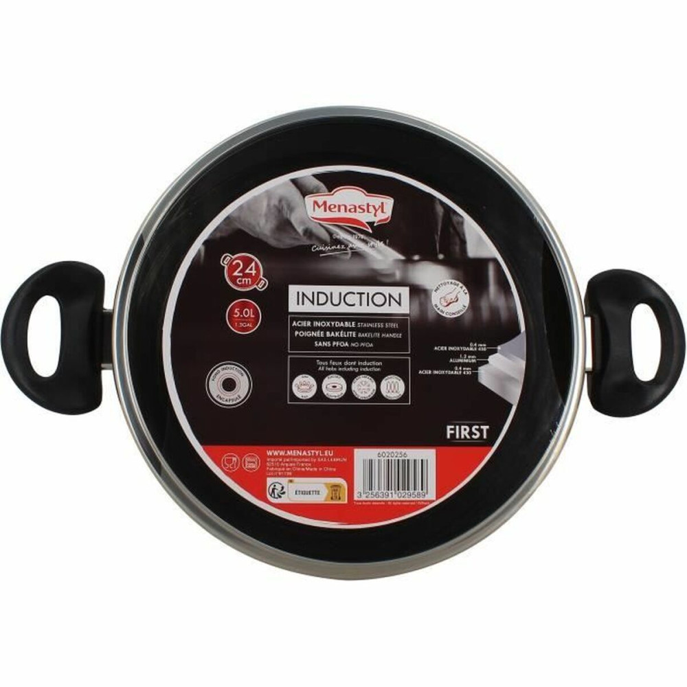 Casserole Menastyl Grey 5 L Ø 24 cm