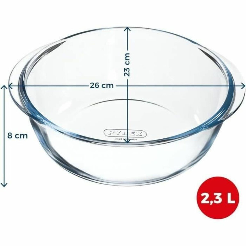 Oven Dish Pyrex Transparent Borosilicate Glass Circular Ø 26 cm