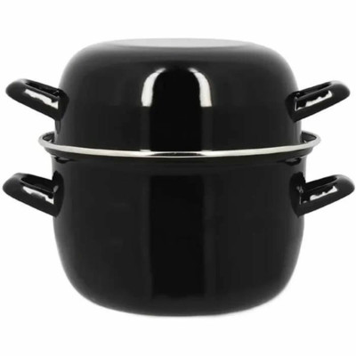 Casserole with Lid Menastyl Black Glazed enamelled steel 2 Pieces