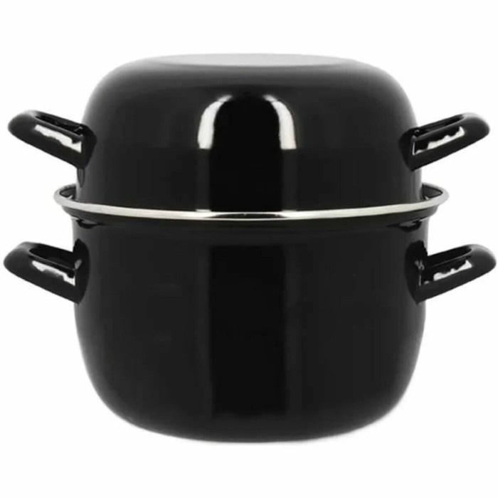 Casserole with Lid Menastyl Black Glazed enamelled steel 2 Pieces
