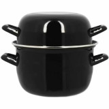Casserole with Lid Menastyl Black Glazed enamelled steel 2 Pieces