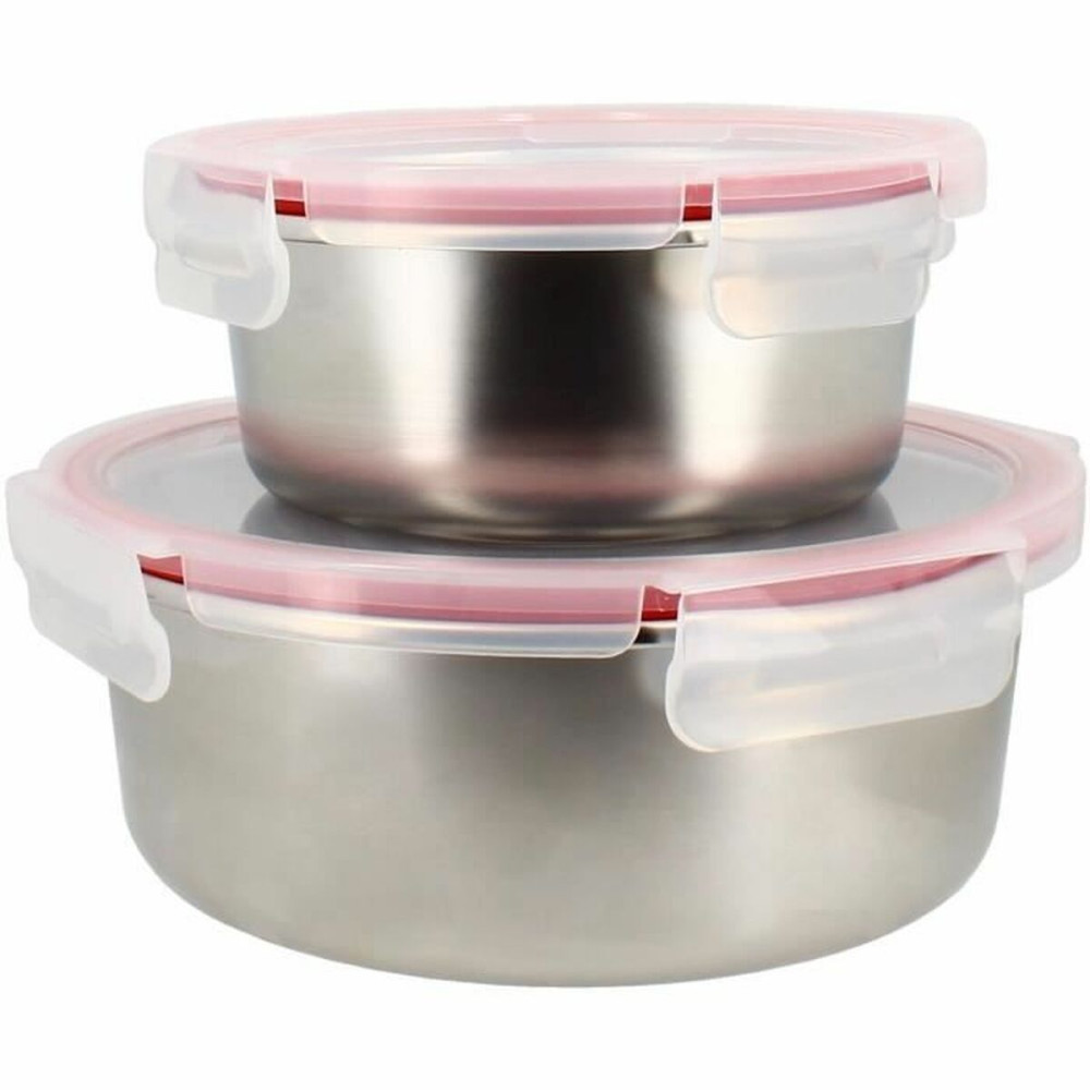 Food Preservation Container Menastyl Silver Circular (2 Units)