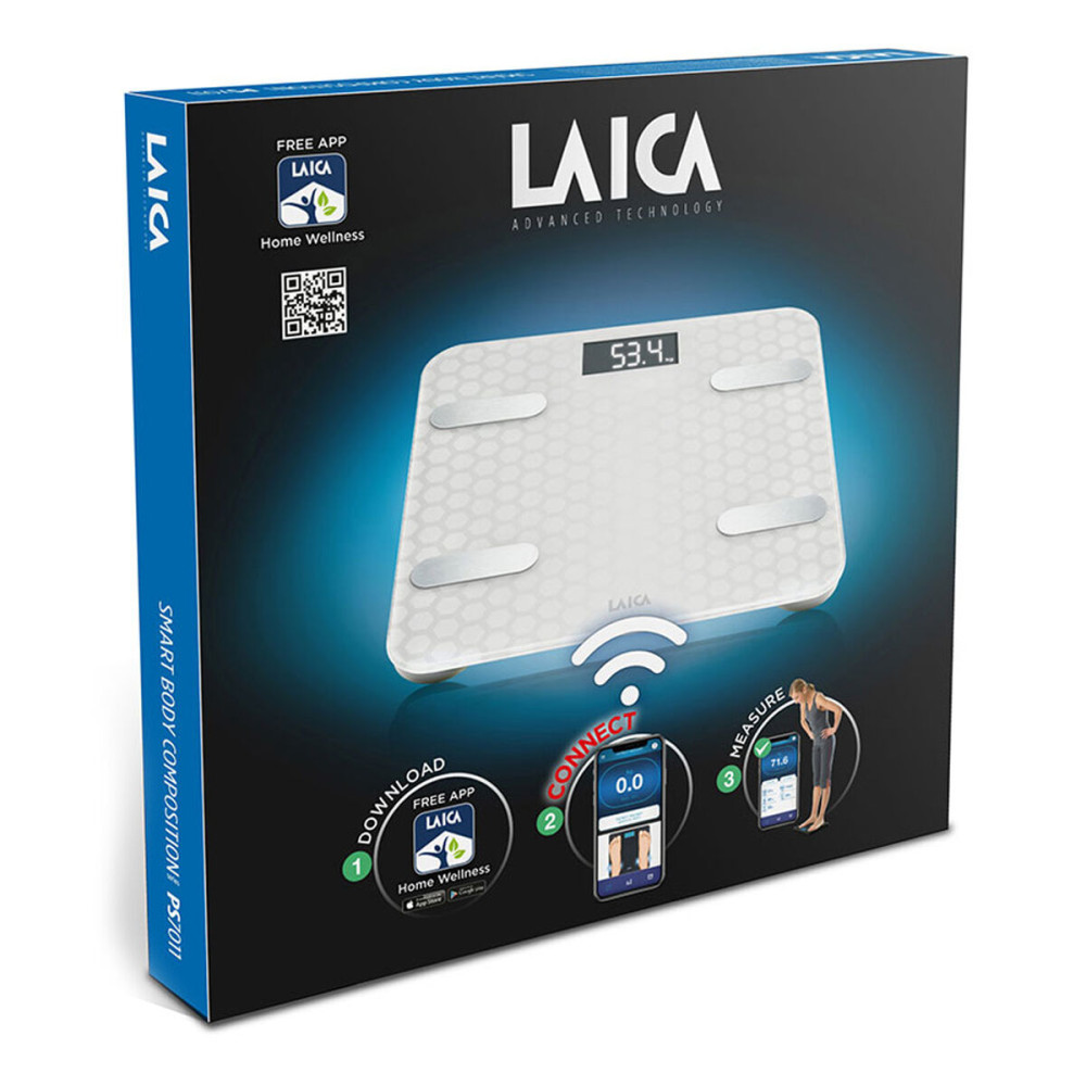 Digital Bathroom Scales LAICA White Silver