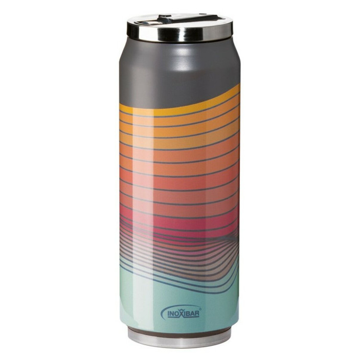 Travel thermos flask Inoxibar 61261 RED WAVES Red 280 ml