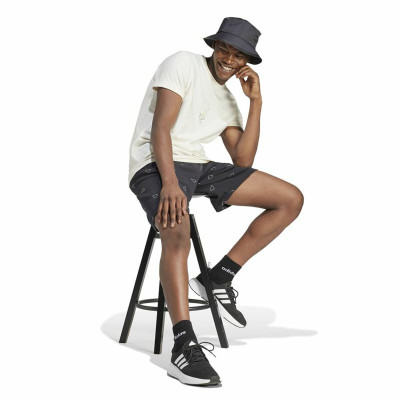 Men’s Short Sleeve T-Shirt Adidas Molded Linear White Natural