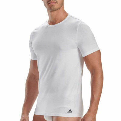 Men’s Short Sleeve T-Shirt Adidas Ss Tee Crew Active Core Cotton White 3 Units