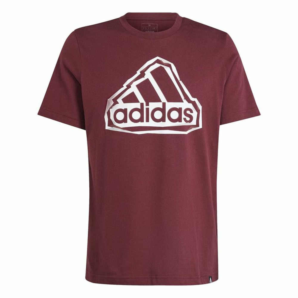 Men’s Short Sleeve T-Shirt Adidas Fld Bos Brown Maroon