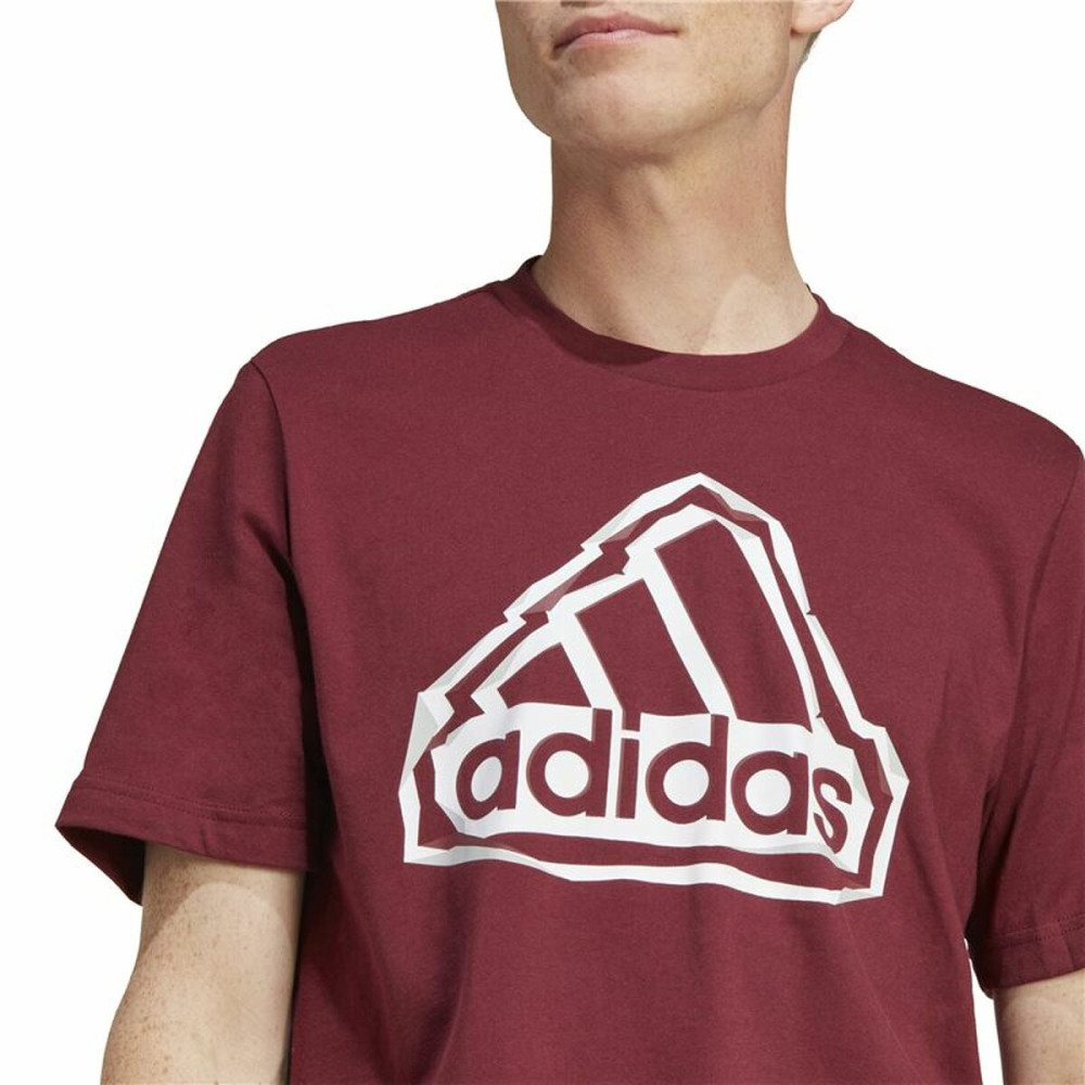 Men’s Short Sleeve T-Shirt Adidas Fld Bos Brown Maroon