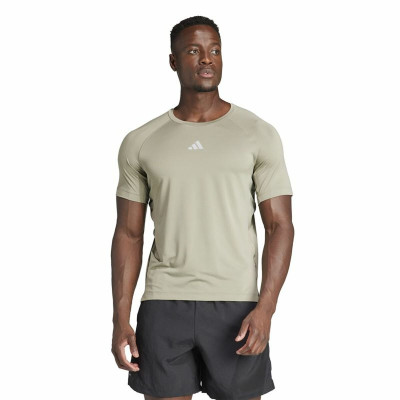 Men’s Short Sleeve T-Shirt Adidas Essentials Gym+ Beige