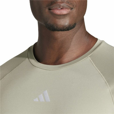 Men’s Short Sleeve T-Shirt Adidas Essentials Gym+ Beige