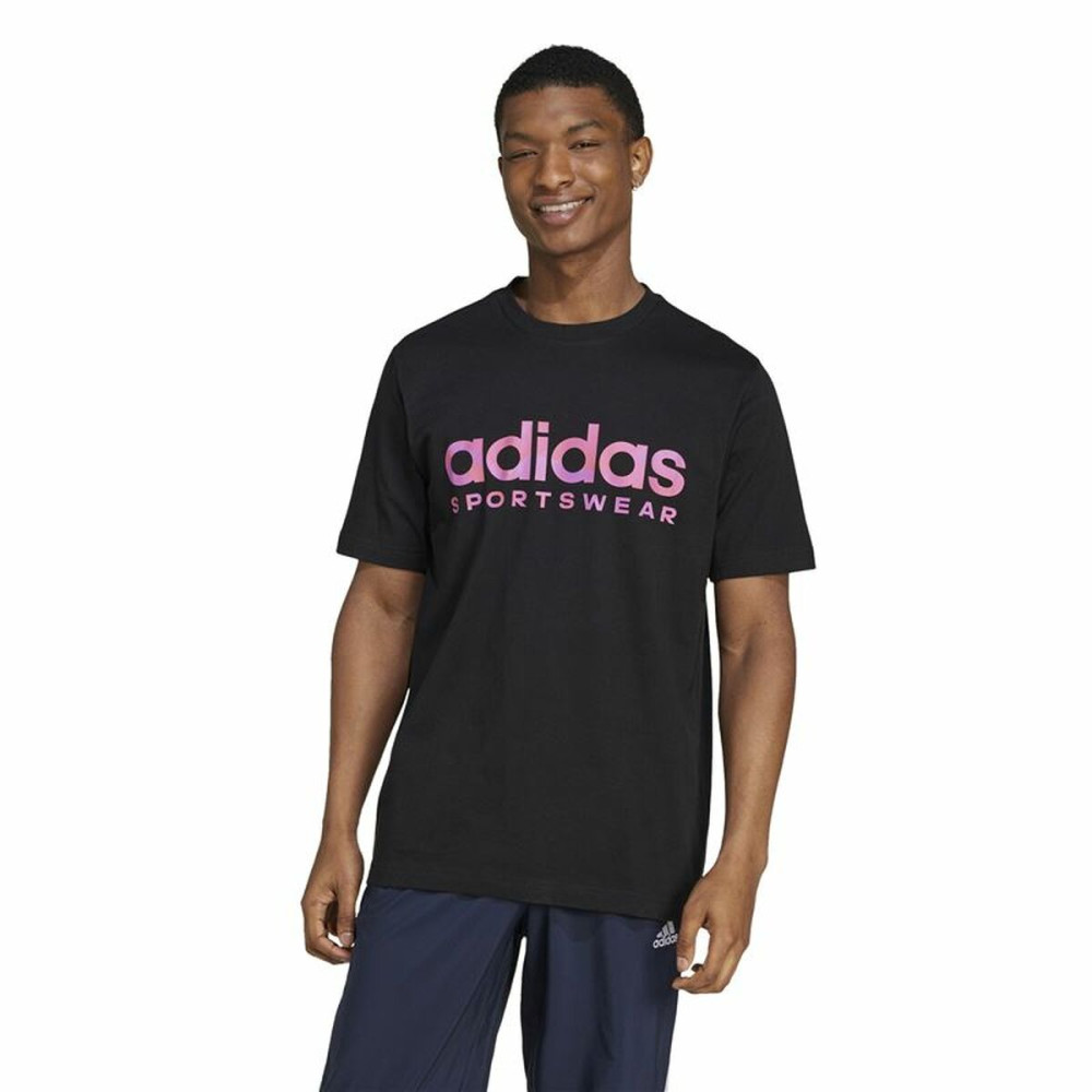 Men’s Short Sleeve T-Shirt Adidas House Of Tiro Summer Linear Graphic Black
