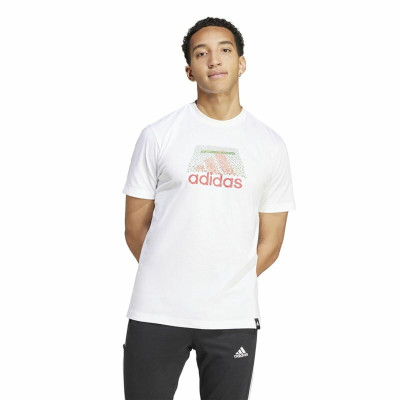 Men’s Short Sleeve T-Shirt Adidas Codes Bos Graphic White
