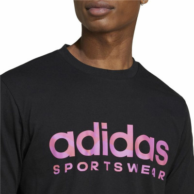 Men’s Short Sleeve T-Shirt Adidas House Of Tiro Summer Linear Graphic Black