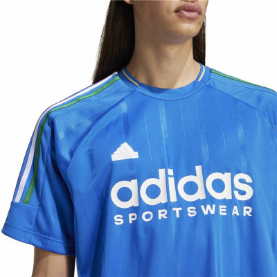 Men’s Short Sleeve T-Shirt Adidas Tiro Nations Pack Blue White