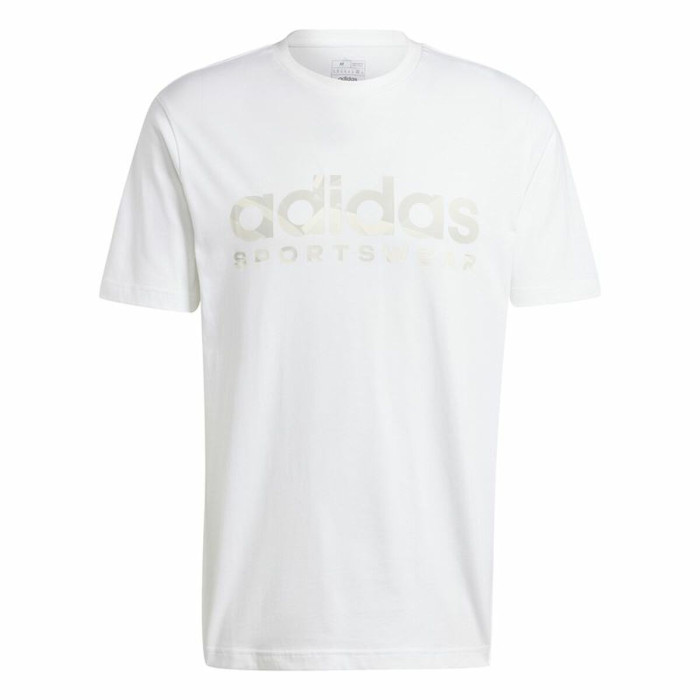 Men’s Short Sleeve T-Shirt Adidas House Of Tiro Summer Linear Graphic White