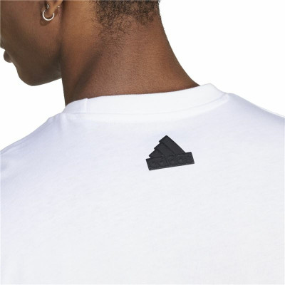 Men’s Short Sleeve T-Shirt Adidas House Of Tiro Summer Linear Graphic White