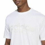 Men’s Short Sleeve T-Shirt Adidas House Of Tiro Summer Linear Graphic White