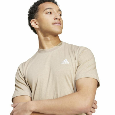 Men’s Short Sleeve T-Shirt Adidas Seasonal Essentials Melange Beige