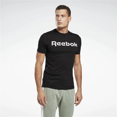 Men’s Short Sleeve T-Shirt Reebok Graphic Series Linear Logo Black