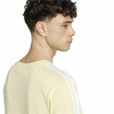 Men’s Short Sleeve T-Shirt Adidas Essentials Single Jersey 3-Stripes Yellow