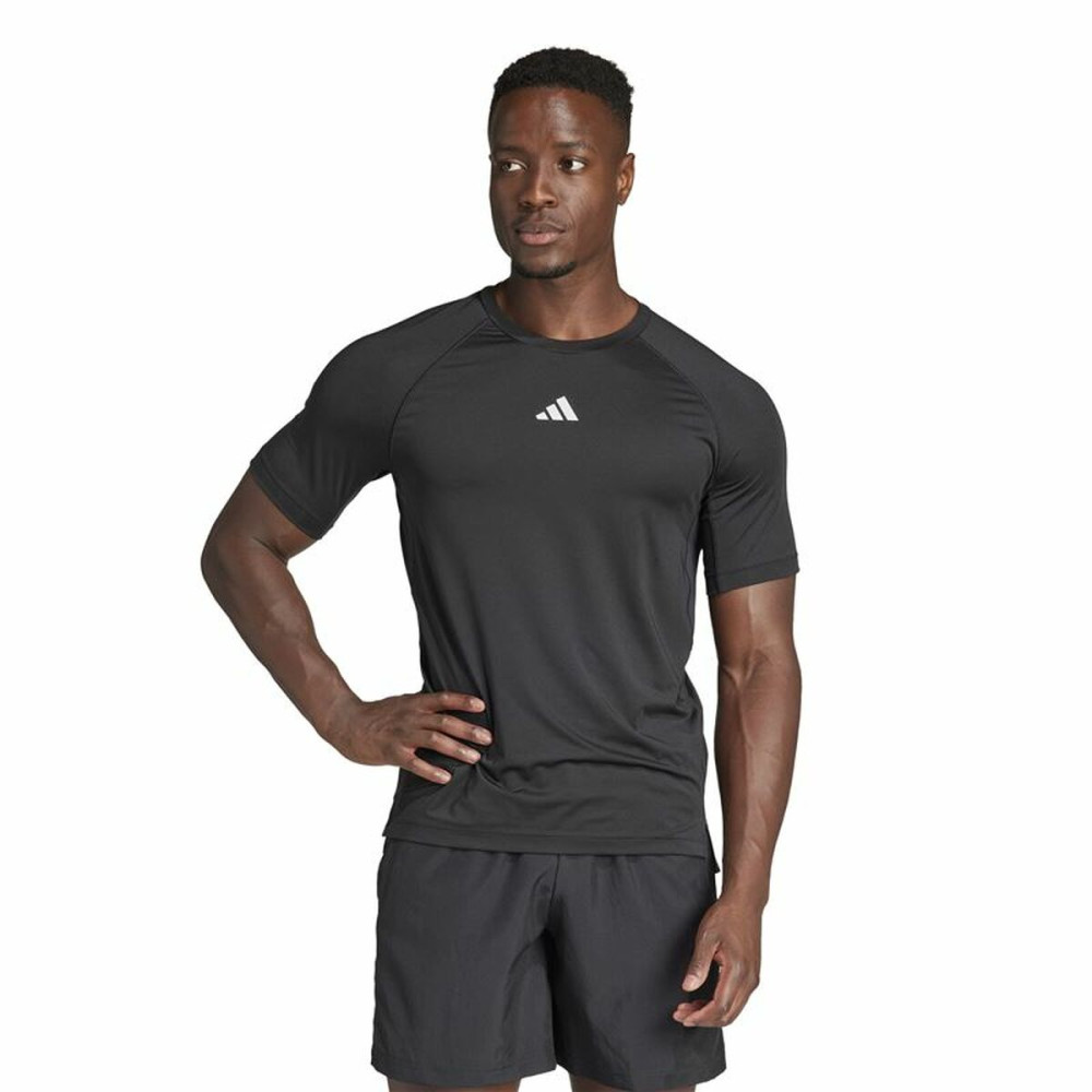 Men’s Short Sleeve T-Shirt Adidas Essentials Gym+ Black
