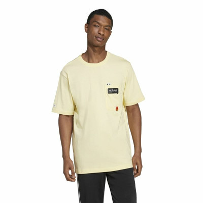 Men’s Short Sleeve T-Shirt Adidas Remoji Pocket Graphic Yellow Golden