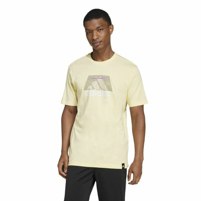 Men’s Short Sleeve T-Shirt Adidas Codes Bos Graphic Yellow