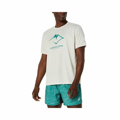 Men’s Short Sleeve T-Shirt Asics Fujitrail Logo Ss Top White