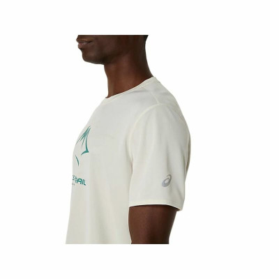 Men’s Short Sleeve T-Shirt Asics Fujitrail Logo Ss Top White