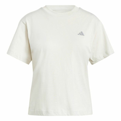 Women’s Short Sleeve T-Shirt Adidas Essentials Small Logo White Beige